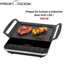 ProfiCook ITG 1130 Plaque Induction Grill 2 en 1 2000 W